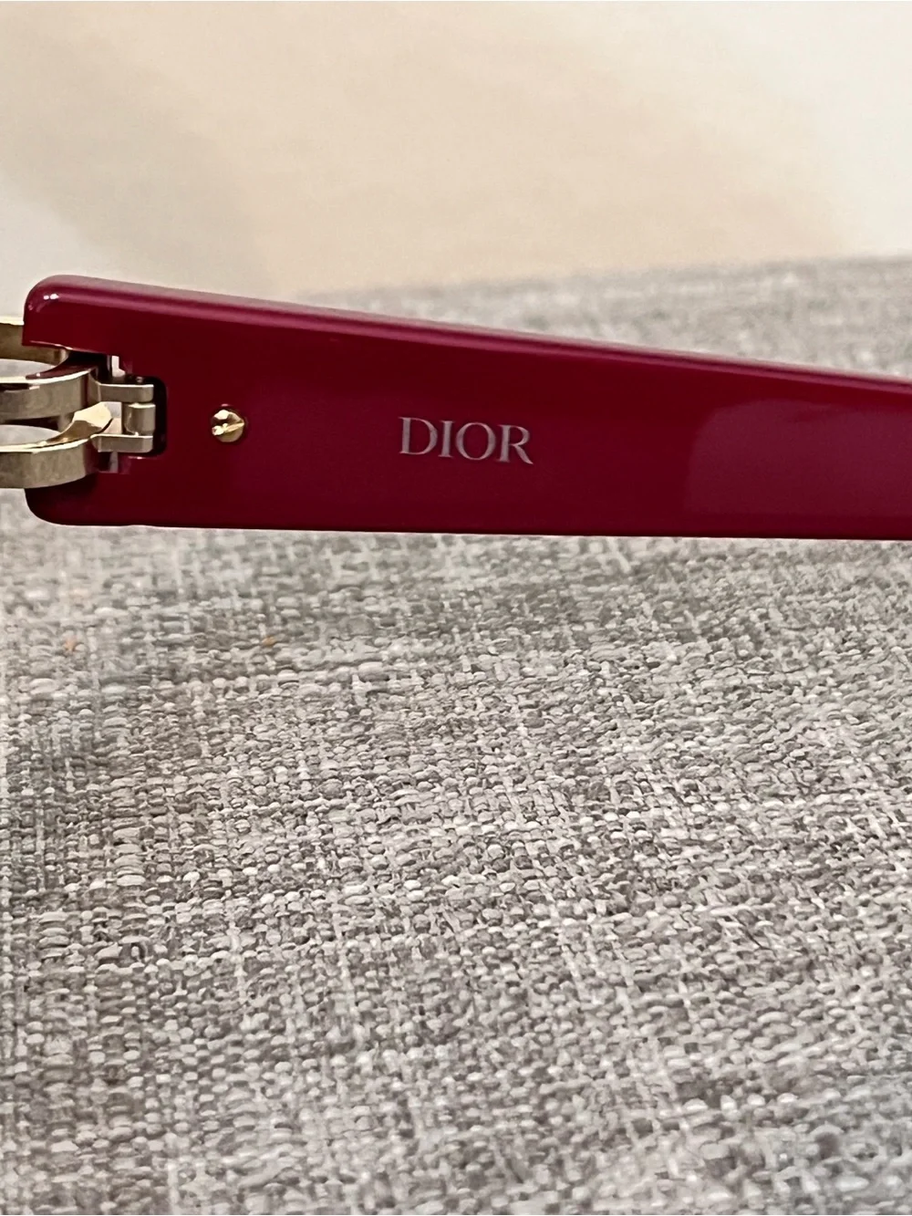 Dior Burgundy Cat-Eye Sunglasses with Gold Temples